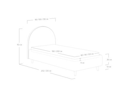 Кровать Сонум Roxy Эвита латте 120х200