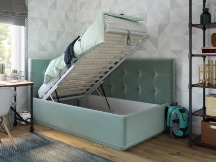 Кровать Nuvola Sabina угловая Velutto 14 (с подъемным механизмом)