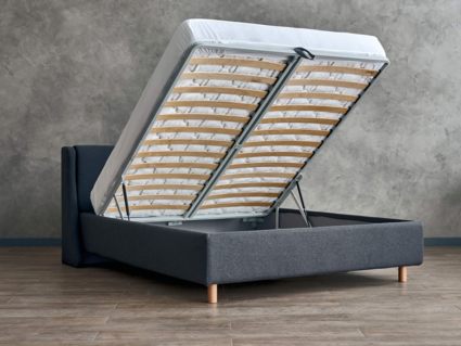 Кровать Сонум Barcelona Рогожка Пепельная (с подъемным механизмом) 180х190
