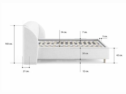 Кровать Сонум Valencia Рогожка Графит (с подъемным механизмом) 120х190
