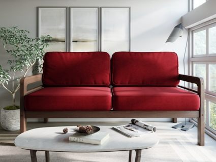 Диван Арско Бергер трехместный красный Длина 177 см