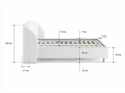 Кровать Сонум Valencia Кашемир Латте (с подъемным механизмом) 200х200