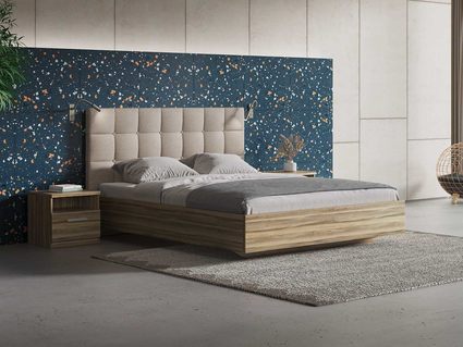 Кровать Сонум Luiza Ясень Ориноко + Кашемир Бежевый 120х190