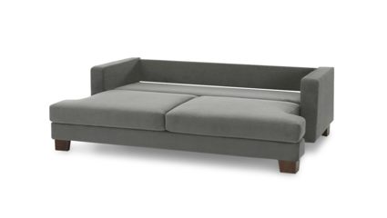 Диван Фиеста Мебель Марсель велюр Vivaldi 07 серый Длина 220 см