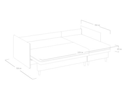 Диван Сонум Rain угловой Эвита Голубой Длина 240 см