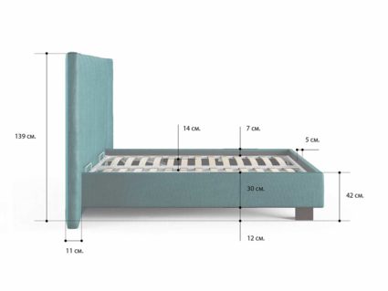 Кровать Сонум Barbara Кашемир Синий 180х190