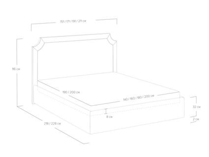Кровать Сонум Eliot Рогожка Графит (с подъемным механизмом) 140х190