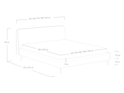 Кровать Сонум Boston Микровелюр Кофе 120х200