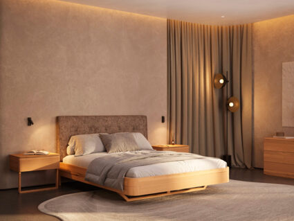 Кровать Rivi Charm Бук натуральный/шенилл Friends 12 200х200