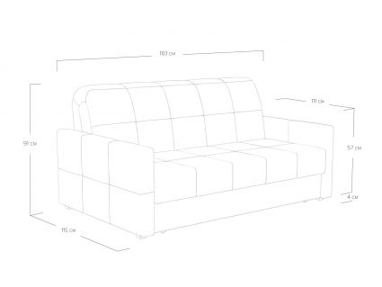 Диван Сонум Rest Кашемир горчичный Длина 183 см