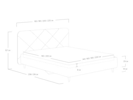Кровать Сонум Taylor Рогожка льняной (с подъемным механизмом) 180х190