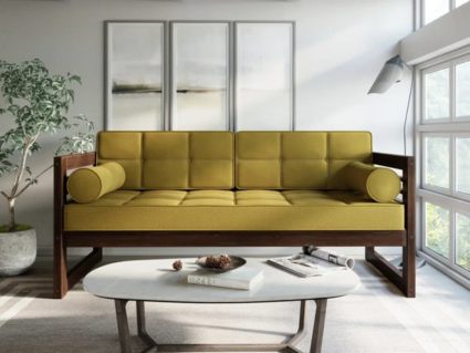 Диван Арско Сега трехместный горчичный Длина 173 см