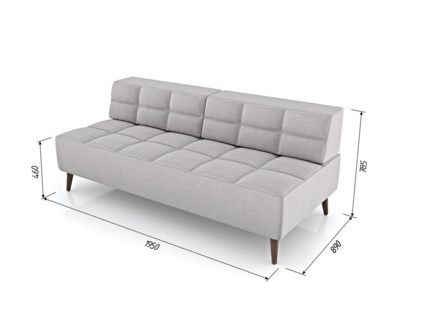 Диван Арско Нельсон трехместный светло-серый Длина 195 см