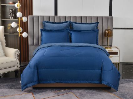 Комплект постельного белья Софи де Марко Энрике (синий) с одеялом Семейный