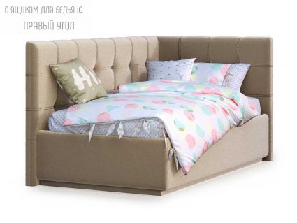 Кровать Nuvola Sabina угловая Velutto 22 (с подъемным механизмом) 140х200