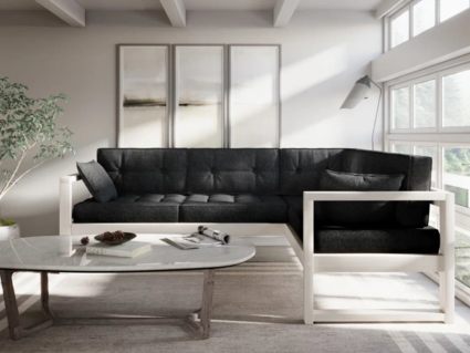 Диван Арско Астер угловой трехместный черный